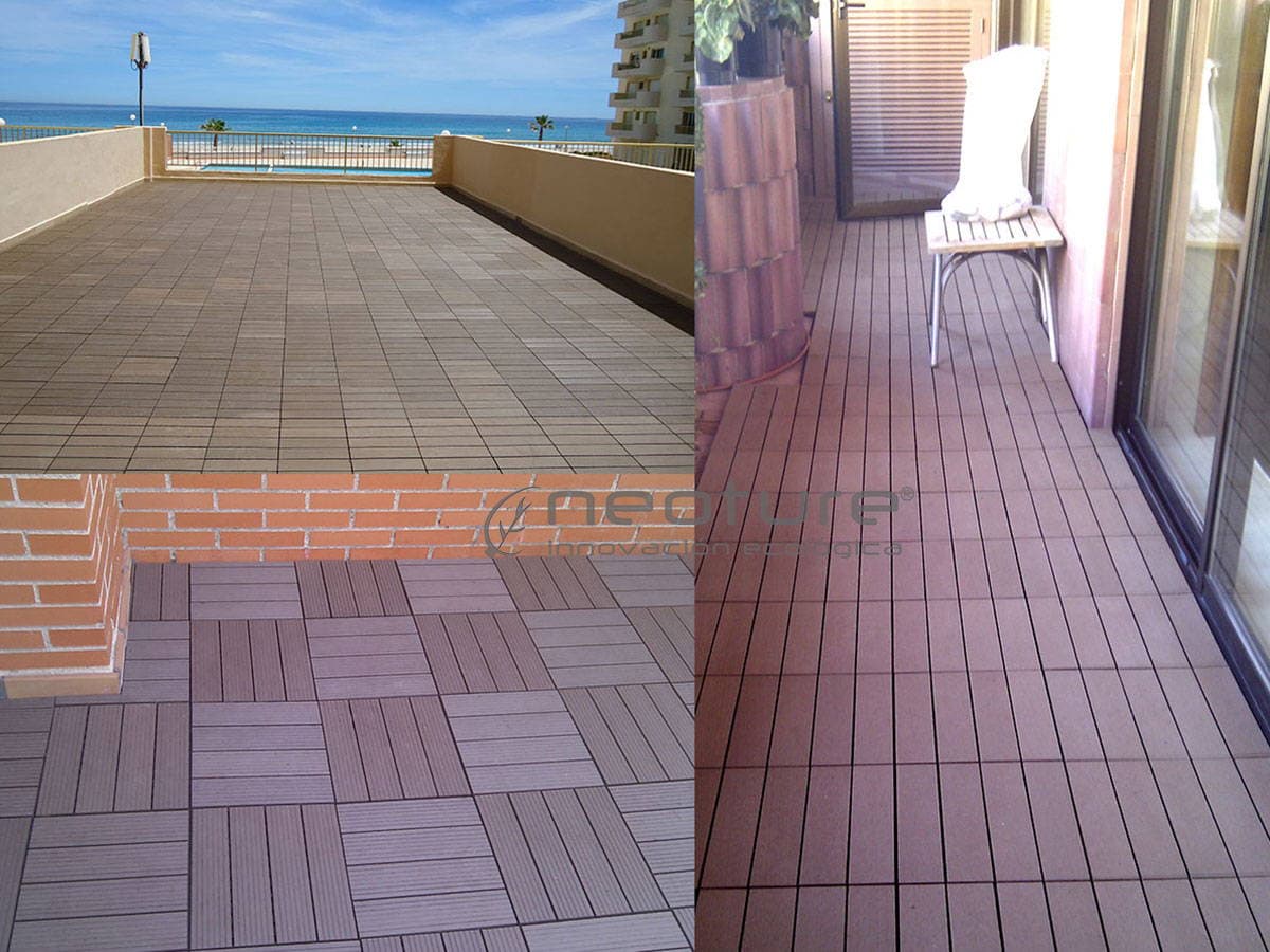 La baldosa composite para terraza , el suelo de exterior más fácil de